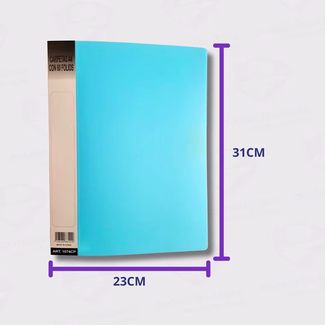 Carpeta Plástica Con 60 Folios A4 Avios – Varios Colores – Máxima Organización De Calidad - Imagen 4